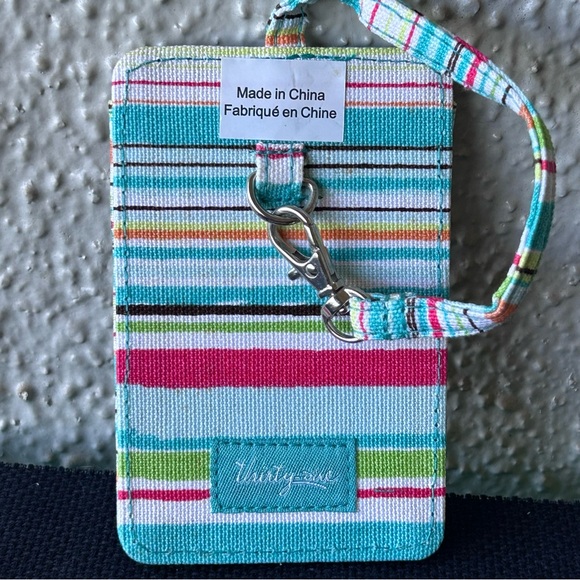 Thirty-One Badge Buddy in Sunny Stripe NWT For work ID drivers license ect - Picture 2 of 4
